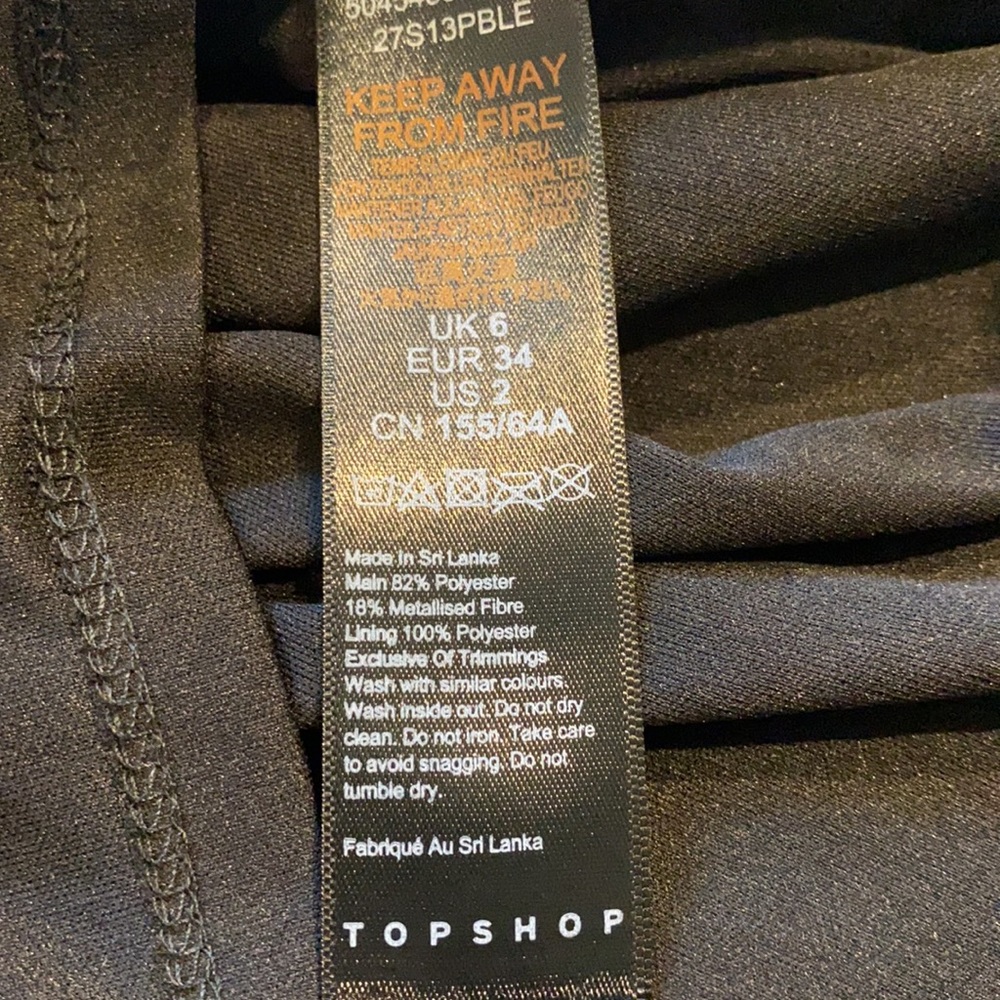 Topshop SZ 2 Metallic Short Pull On Mini Skirt D20 - Picture 4 of 7
